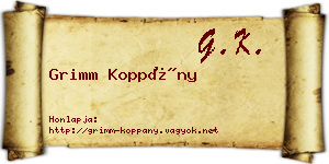 Grimm Koppány névjegykártya